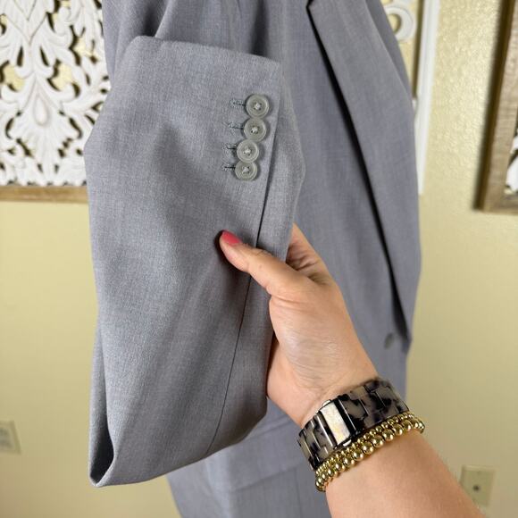 Abercrombie & Fitch | Women’s Classic Suiting Blazer Single Button Grey Large - Picture 5 of 9